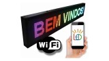 PAINEL LED LETREIRO PROGRAMÁVEL 100X40CM RGB COM WIFI E A PROVA DAGUA