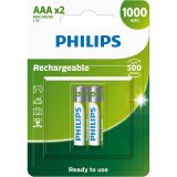 PILHA RECARREGAVEL AAA PHILIPS 1000MAH C/2