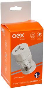 KIT ADAPTADOR TOMADA UNIVERSAL EUROPEU REDONDO DESMONTAVEL OEX CP-100O