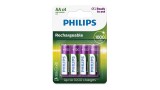 PILHA AA RECARREGAVEL PHILIPS 1000MAH C/4