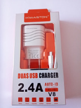 CARREGADOR CELULAR MICRO USB V8 2.4A HMASTON 2 USB F020