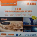 FITA LED DUPLA ALTA POTENCIA BRANCO QUENTE 3528 24V IP20 5M TB-5066