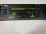 TECLADO GAMER MULTILASER GK120 USB  PARA APOIO SMARTPHONE TC265 PRETO/ VERDE