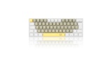 TECLADO MECANICO RGB REDRAGON LAKSHMI AMARELO CINZA E BRANCO  K606 YL GY WT  ABNT2 SWITCH MARROM