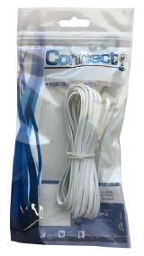 CABO EXTENSOR DE TELEFONE  5M BRANCO LISO 018-1365