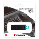 PEN DRIVE 64GB KINGSTON EXODIA DTX64 USB 3.2 / 3.0  PRETO D3839