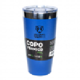 COPO TERMICO QUATI COM TAMPA 473ML AZUL