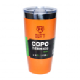 COPO TERMICO QUATI COM TAMPA 473ML COBRE/LARANJA