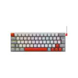 TECLADO GAMER MECANICO PCYES KUROMORI WHITE GHOST PTKMWG60BL SWITCH AZUL 246231