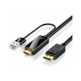 Cabo Hdmi Macho x Displayport Macho Com Alimentação