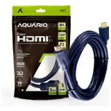 CABO HDMI 3M 2.1 AQUÁRIO 8K- PONTA BANHADA A OURO