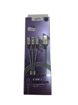 CABO USB 3 EM 1 FAST 1.2 MT MICRO USB/ TYPE C/ IPHONE OBERON
