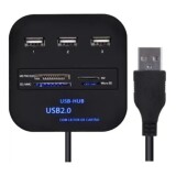 HUB USB 2.0 3 PORTAS  LEITOR DE CARTAO TOMATE MST-008