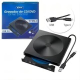 GRAVADOR DVD/CD EXTERNO TIPO C USB 3.0 KNUP KP-LE303 HD 845
