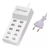 FONTE CARREGADOR COM 6 PORTAS USB E  4 PORTAS TIPO C  50W