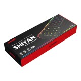 TECLADO MECANICO PCYES SHIYAN BLACK VULCAN  RGB  SWITCH BLUE TPSHB VBL
