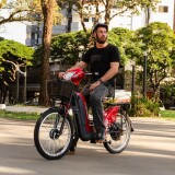 BICICLETA ELETRICA HAWK HW03 VERMELHA 500W - BATERIA 48V 112A  45 KM AUTONOMIA