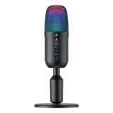 MICROFONE GAMER RISE MODE DE MESA ELITE 04 RGB P3 USB C PRETO RM-ME-04B