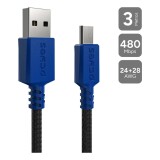 CABO DADOS USB V8 MICRO USB PARA USB 2.0 3M NYLON PCYES PMUAN-3A