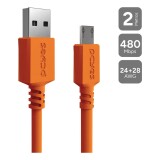 CABO MICRO USB  PARA USB 2.0 2M LARANLA PMUAM-2L