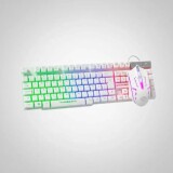 KIT MOUSE E TECLADO GAMER KMEX KM52+MOA8 RAINBOW COM FIO BRANCO