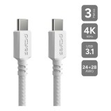 CABO USB TIPO C 3.1 4K X CABO USB TIPO C 3.1 4K 3M PCYES PUCP3B BRANCO
