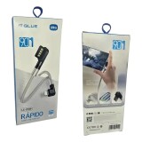 CABO DE DADOS USB PARA IPHONE LIGHTNING 90 GRAUS 1M IT BLUE LE-870P