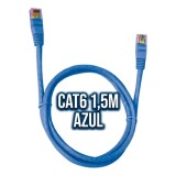 CABO DE REDE CAT6 1.5M  PLUSCABLE AZUL