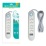 FILTRO DE LINHA 4 TOMADAS + 3 USB BIVOLT 10A 2M STARMEGA ST-870