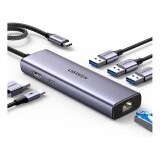 HUB USB-C 7 EM 1 ADAPTADOR MULTIPORTAS HDMI 4K USB 3.0 LEITOR DE CARTÕES SD/MICROSD  100W CM512 UGREEN