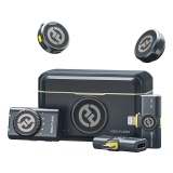 MICROFONE LAPELA DUPLO SEM FIO WIRELESS HOLLYLAND LARK M2 COMBO LIGHTNING TIPO C P2