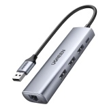 HUB USB 3.0 5 PORTAS COM ENTRADA RJ45 GIGABIT UGREEN