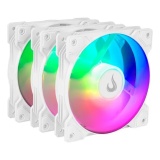 KIT GAMER RISE MODE X LED RAIMBOW COM 3 FANS BRANCO RM-XLD-02-RBW