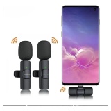 MICROFONE DE LAPELA DUPLO PARA LIGHTNING / TIPO C  A GOLD MCF-09