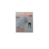 FONTE CARREGADOR TURBO 40W 2 USB TIPO C PMCELL COM CABO HC-51