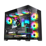 GABINETE GAMER R5 GENOS PRETO AQUARIO ROUND5