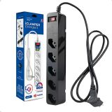 CLAMPER FILTRO DE LINHA 5 TOMADAS  DPS 3P PRETO
