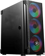 GABINETE GAMER EVOLUT MESH PRETO COM 3 FANS EG-812