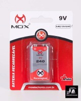 BATERIA 9V RECARREGAVEL MOX 240MAH