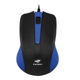 MOUSE USB C3 TECH PRETO/AZUL MS20BL