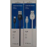 CABO DE DADOS V8 1M IT-BLUE 2.4A LE-838V