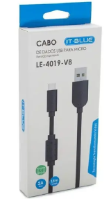 CABO DE DADOS USB PARA MINI USB COM FILTRO V3 1,5M PRETO IT BLUE LE 4019