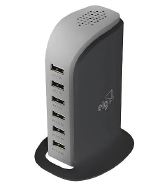 CARREGADOR USB DE MESA 6 PORTAS USB BIVOLT 40W ELG TC6S PRO