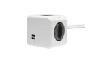 POWERCUBE ELG EXTENSOR USB FILTRO LINHA 3 METROS  PROTETOR CONTRA SURTOS 4 TOMADAS + 2 PORTAS USB 2.4A CARGA RAPI CLONE