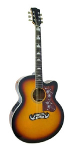 VIOLAO ELETROACUSTICO ACO MARQUES VA209 JUMBO SUNBURST