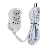 EXTENSAO ELETRICA 10M TRIPOLAR 3 TOMADAS BIVOLT FORCELINE BRANCA