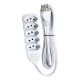 EXTENSAO ELETRICA 10M TRIPOLAR 5 TOMADAS BIVOLT BRANCA FORCE LINE