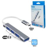 HUB USB TIPO C 4 PORTAS ITBLUE LE-0168 / KP-HB504