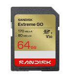 CARTAO DE MEMORIA SD 64GB SANDISK CLASSE 10 EXTREME  GO 170MB/S