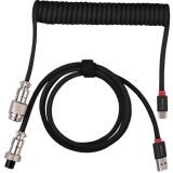 CABO COILED HELIX USB E TIPO C FORTREK  PRETO